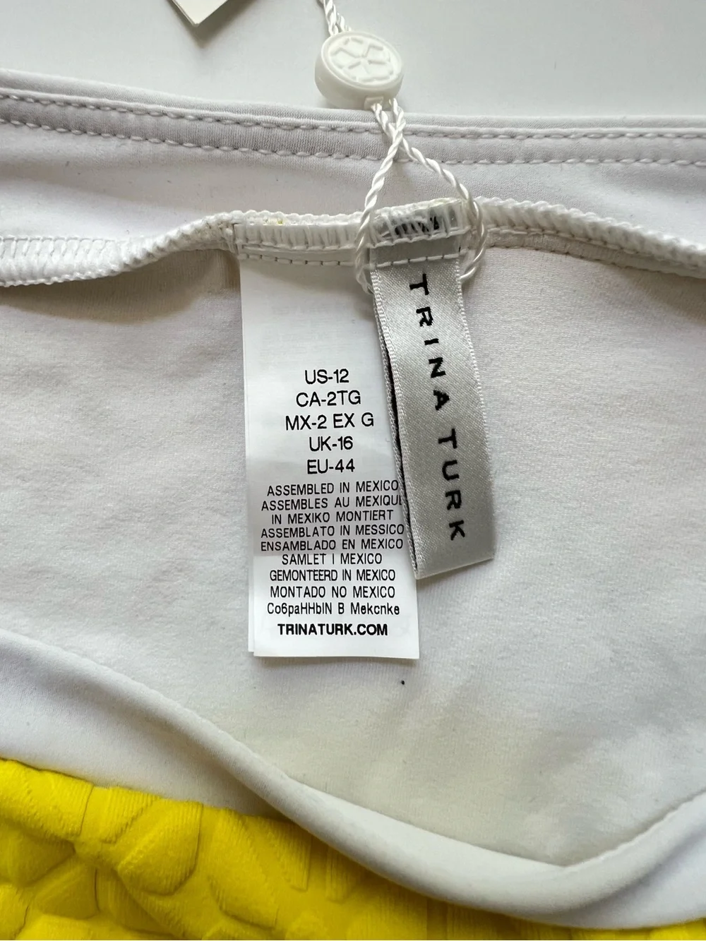 Trina Turk Sunshine Jacquard Side Tie Bikini Bottom Lemonade NWT